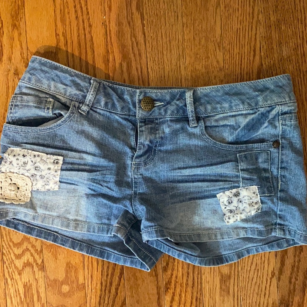 blue soft jean shorts